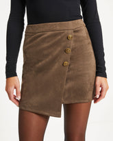 Building An Empire Faux Suede Mini Skirt - Olive